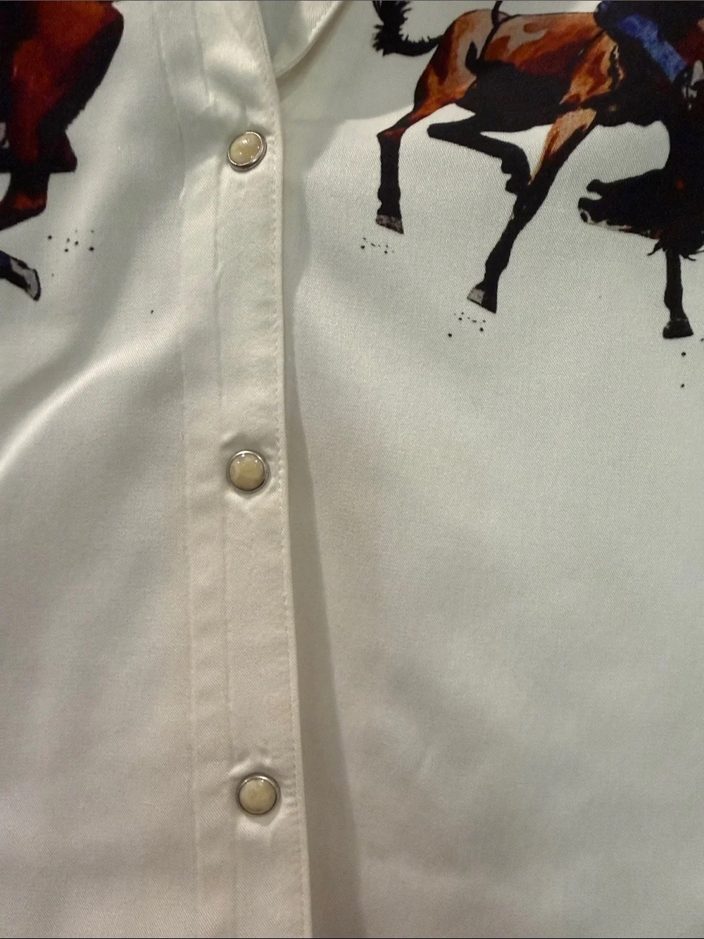 Lainey Wilson X Wrangler White Rodeo Print Snap Front Western Shirt